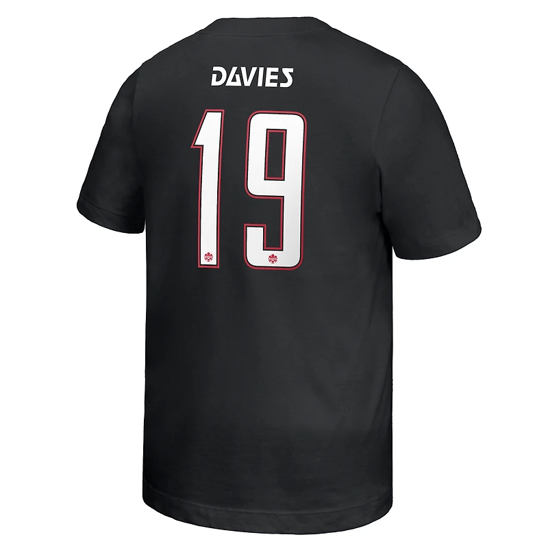 T-shirt Nike Alphonso Davies noir pour enfant, Canada Soccer, extérieur, nom et numéro