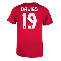 T-shirt de performance Nike pour jeunes, avec le nom et numéro la légende du soccer canadien Alphonso Davies rouge