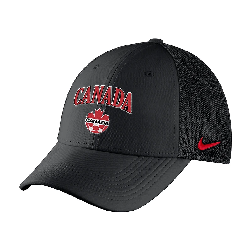 Youth Nike Black Canada Soccer AeroBill Mesh 2.0 Flex Hat