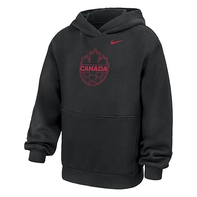Youth Nike Black Canada Soccer Club Fleece Hoodie
