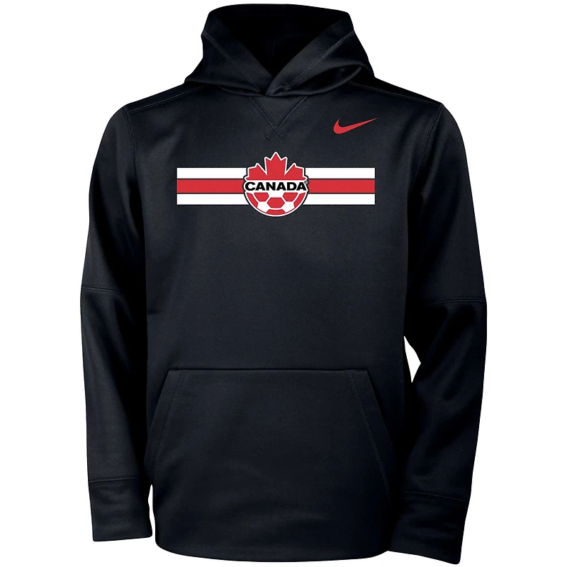 Chandail à capuchon enfiler Nike Canada Soccer pour jeune, noir