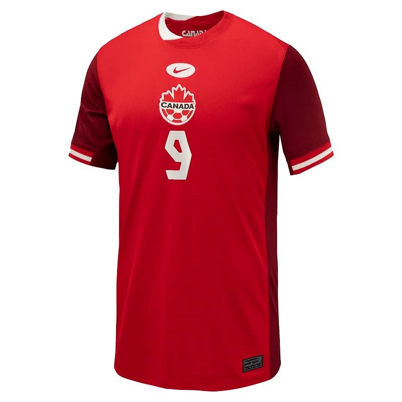 Youth Nike Cyle Larin Red Canada Soccer 2024 Home Replica Jersey