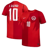 Maillot réplique domicile Nike Jonathan David rouge Canada Soccer 2026 pour jeunes