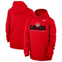 Chandail à capuchon en molleton rouge Canada Soccer Club pour jeune de Nike