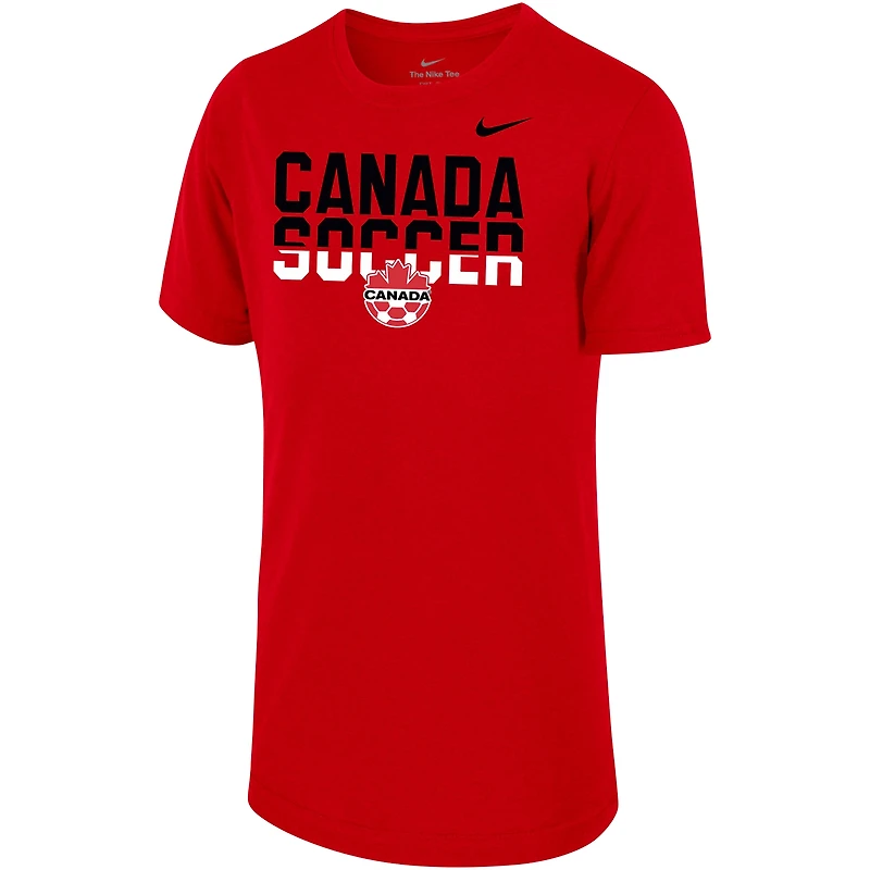 T-shirt Nike Canada Soccer Core pour jeunes, rouge