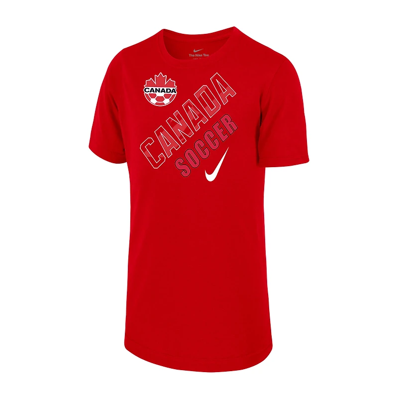 T-shirt de performance Nike Canada Soccer Legend rouge pour jeune