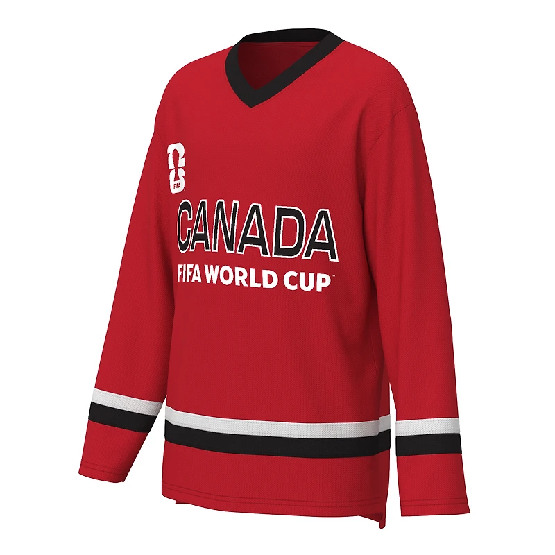 Maillot de hockey Outerstuff rouge pour jeunes du Canada, Coupe Monde la FIFA 2026