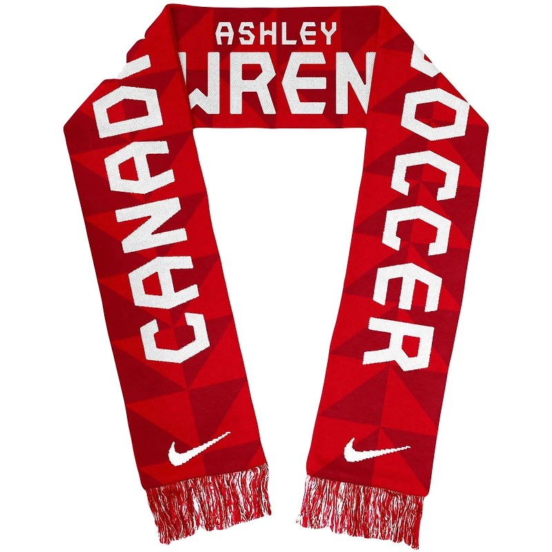 Écharpe de joueur en jacquard de l'équipe nationale Nike Ashley Lawrence Canada pour femmes