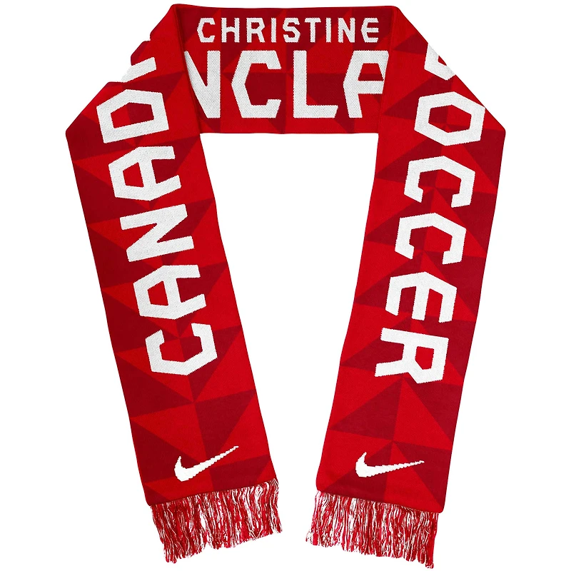 Écharpe de joueur en jacquard de l'équipe nationale Nike Christine Sinclair Canada pour femmes