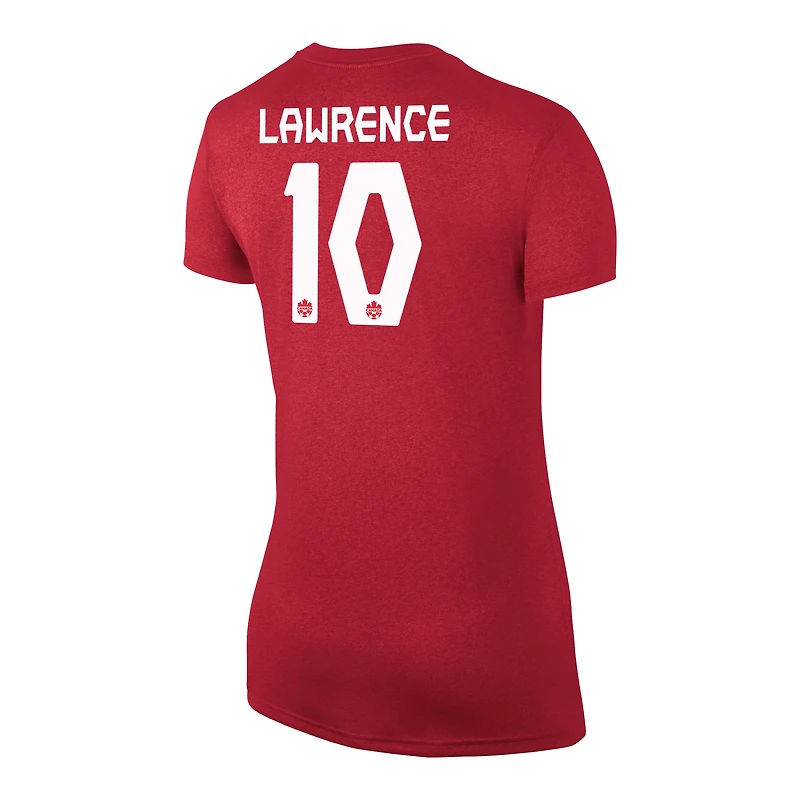 Women's Nike Ashley Lawrence Red Canada Soccer - Legend Name & Number T-Shirt