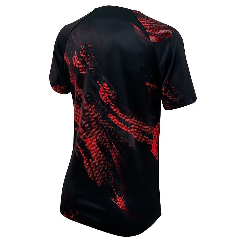 Maillot d'entraînement d'avant-match de l'équipe nationale féminine du Canada 2023 Nike noir pour femme