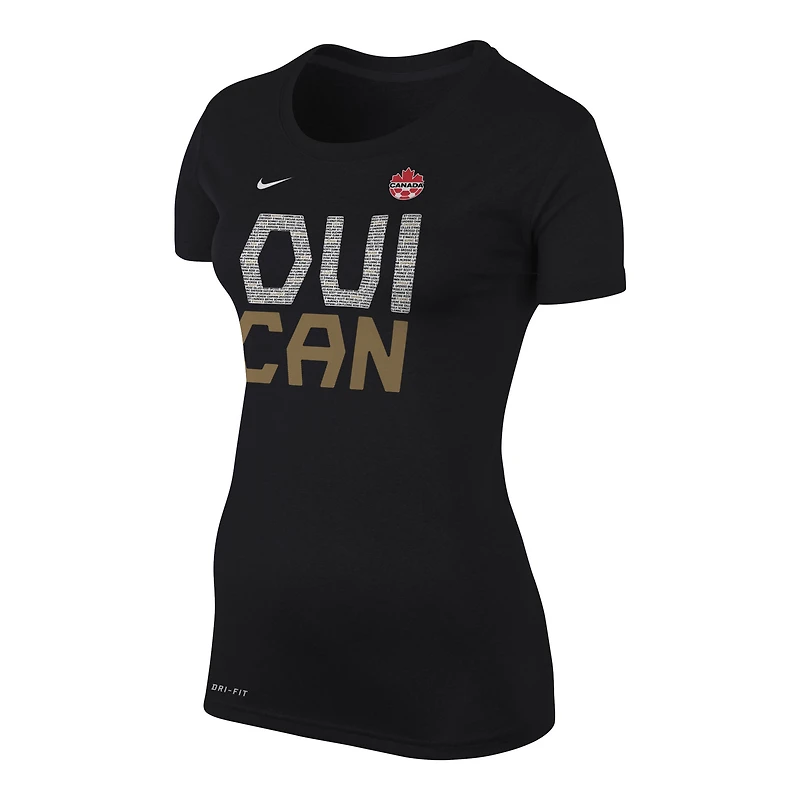 Women's Nike Black Canada National Team - French We Can Performance T-Shirt