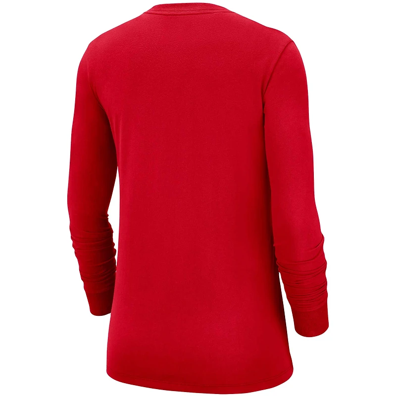 T-shirt à manches longues Performance de l'équipe nationale Nike Canada pour femmes, rouge