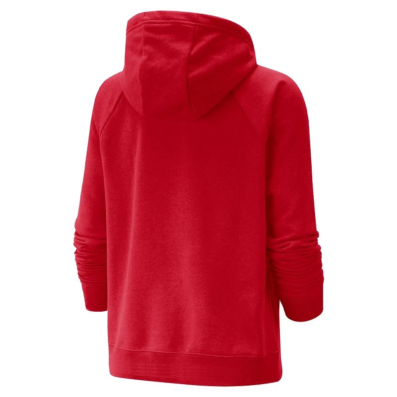 Women's Nike Red Canada National Team Varsity Fleece Tri-Blend Raglan Pullover Hoodie