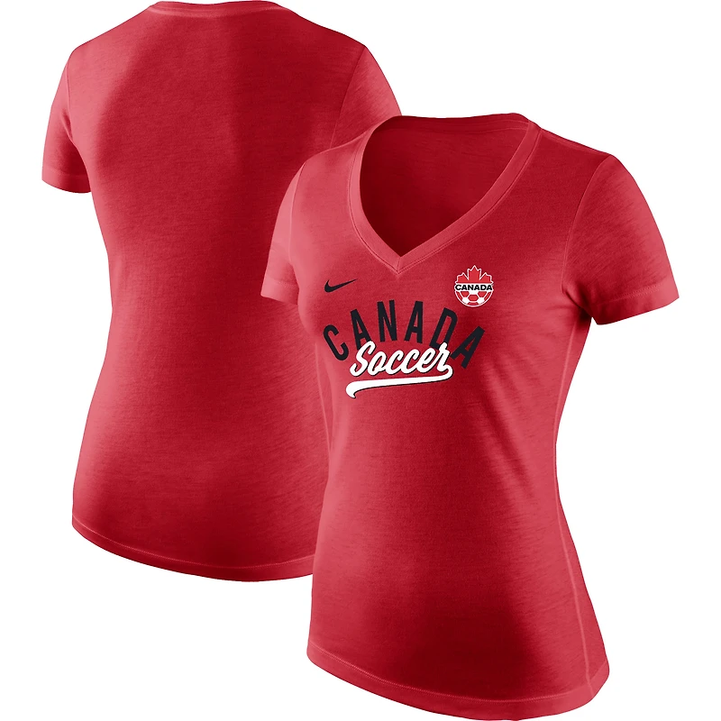 Women's Nike Red Canada National Team vs. Everybody Tri-Blend V-Neck T-Shirt
