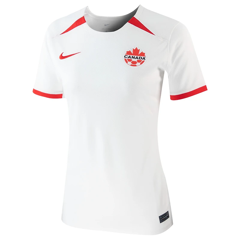 Réplique du maillot extérieur de l'équipe nationale féminine Canada 2023 Nike pour femme, blanc