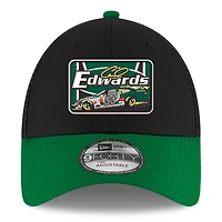 Casquette de camionneur ajustable 9FORTY 2025 NASCAR Hall of Fame de Carl Edwards pour homme New Era noire/verte