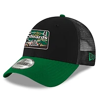 Casquette de camionneur ajustable 9FORTY 2025 NASCAR Hall of Fame de Carl Edwards pour homme New Era noire/verte