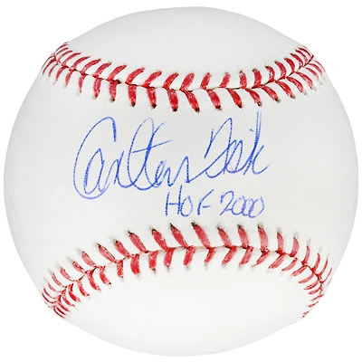 Balle de baseball autographiée par Carlton Fisk des Boston Red Sox avec l'inscription « HOF 2000 »