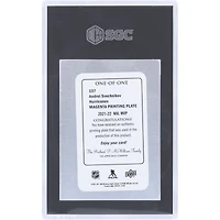 Andrei Svechnikov Carolina Hurricanes 2021-22 Upper Deck MVP Magenta Printing Plate #137 #1/1 SGC Authenticated Auth Card
