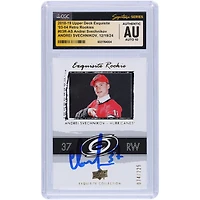 Carte recrue autographiée 2018-19 Upper Deck Exquisite Collection 03-04 Retro Rookies #03R-AS #/225 de CGC Fanatics, Auto 10, authentifiée, signée Andrei Svechnikov, Hurricanes de la Caroline