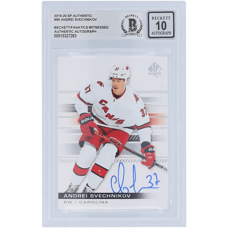 Andrei Svechnikov Carolina Hurricanes Autographié 2019-20 Upper Deck SP Authentique #96 Beckett Fanatics Witnessed Authentifié 10 Carte
