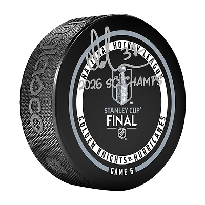 Andrei Svechnikov Carolina Hurricanes Autographed 2026 Stanley Cup Champions Official Game Puck with "2026 SC Champs" Inscription