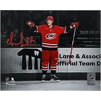 Andrei Svechnikov Carolina Hurricanes Autographed 8" x 10" Red Jersey Celebrating Spotlight Photograph
