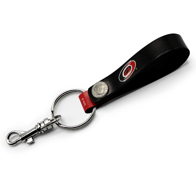 Carolina Hurricanes Personalized Leather Loop Keychain
