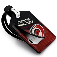 Étiquette de bagage en cuir personnalisée Black Carolina Hurricanes