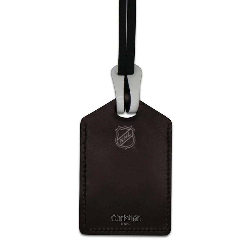 Étiquette de bagage en cuir personnalisée Black Carolina Hurricanes