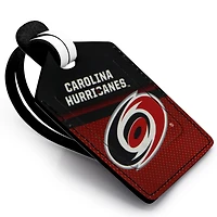 Étiquette de bagage en cuir personnalisée Black Carolina Hurricanes