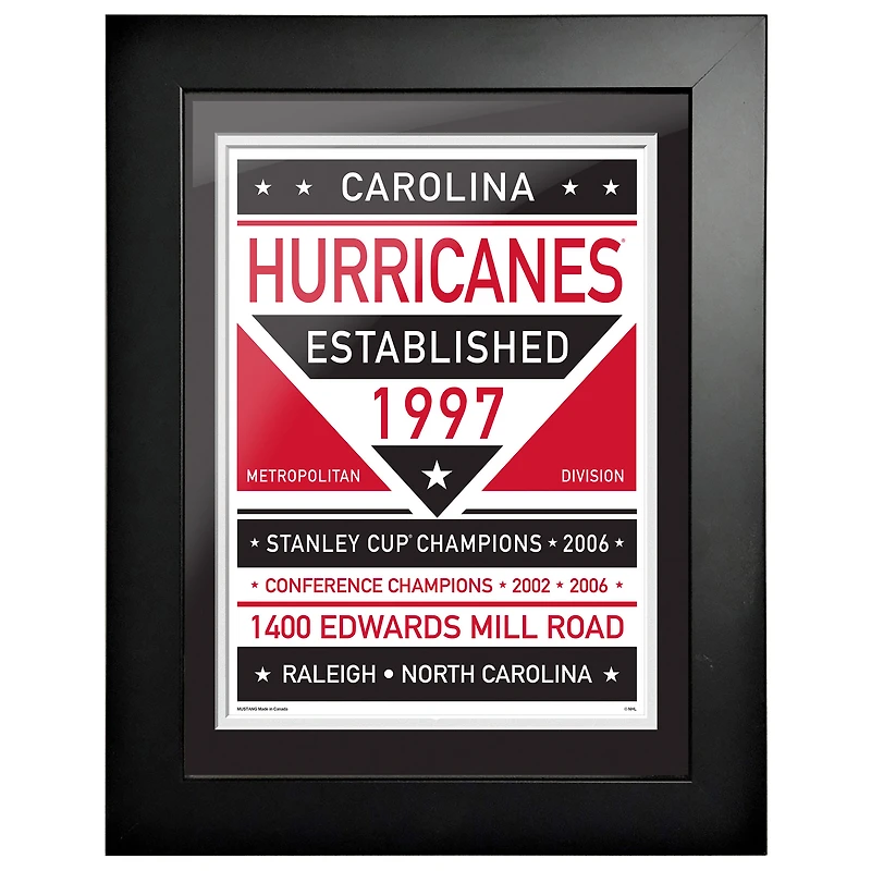 Carolina Hurricanes - 12'' x 16'' Dual Tone Framed Artwork