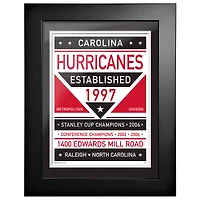 Carolina Hurricanes - 12'' x 16'' Dual Tone Framed Artwork