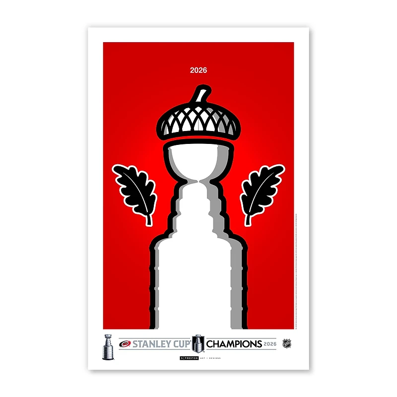 Carolina Hurricanes 2026 Stanley Cup Champion 11" x 17" Minimalist Poster Print