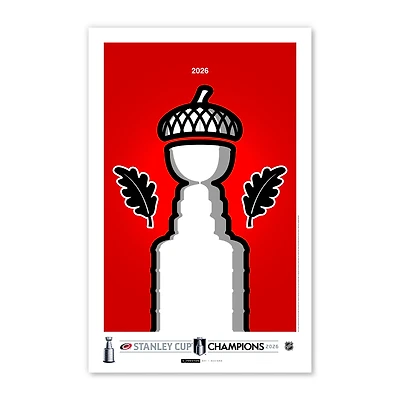 Carolina Hurricanes 2026 Stanley Cup Champion 11" x 17" Minimalist Poster Print