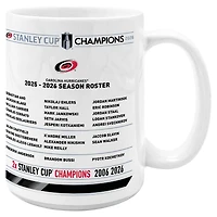Mug à café 15 oz (44 cl) des Hurricanes de la Caroline, champions de la Coupe Stanley 2026.