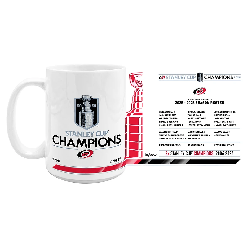 Carolina Hurricanes 2026 Stanley Cup Champions 15oz. Roster Coffee Mug