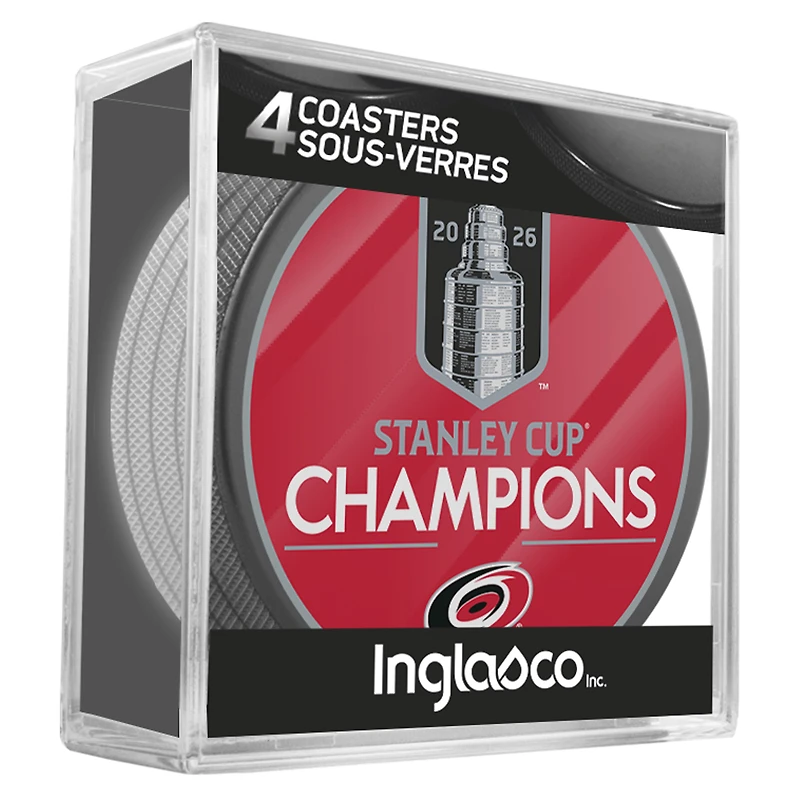 Carolina Hurricanes 2026 Stanley Cup Champions Four-Piece Puck Coaster Set