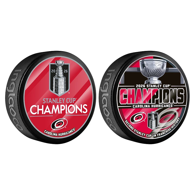 Ensemble de rondelles deux pièces des Hurricanes de la Caroline, champions de la Coupe Stanley 2026