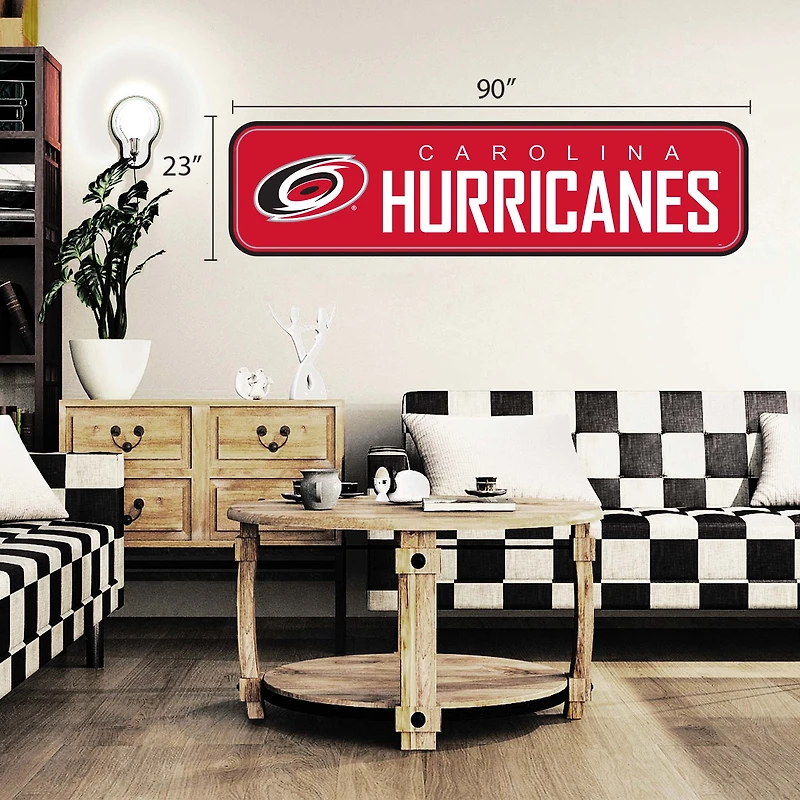 Carolina Hurricanes - 90'' x 23'' Team Repositional Long Design Wall Decal