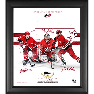 Carolina Hurricanes Framed 15" x 17" Franchise Foundations Collage with a Piece of Game Used Puck - Limited Edition of 919