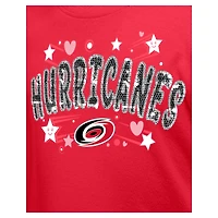 T-shirt à paillettes pour fille New Era rouge Carolina Hurricanes
