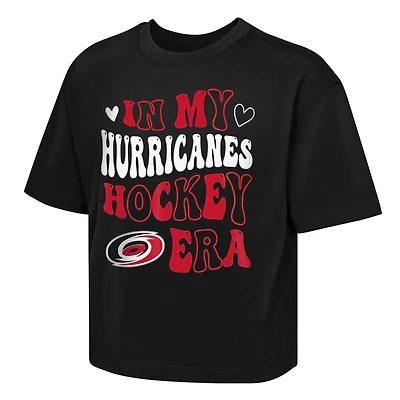 Girls Youth Outerstuff  Black Carolina Hurricanes My Era Boxy T-Shirt