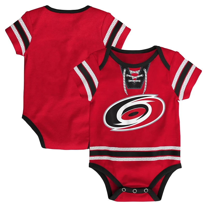 Infant Red Carolina Hurricanes Hockey Jersey Bodysuit