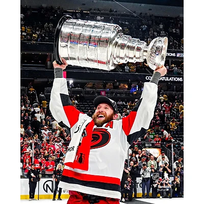 Jaccob Slavin Carolina Hurricanes Unsigned 2026 Stanley Cup Champions Raising Photograph