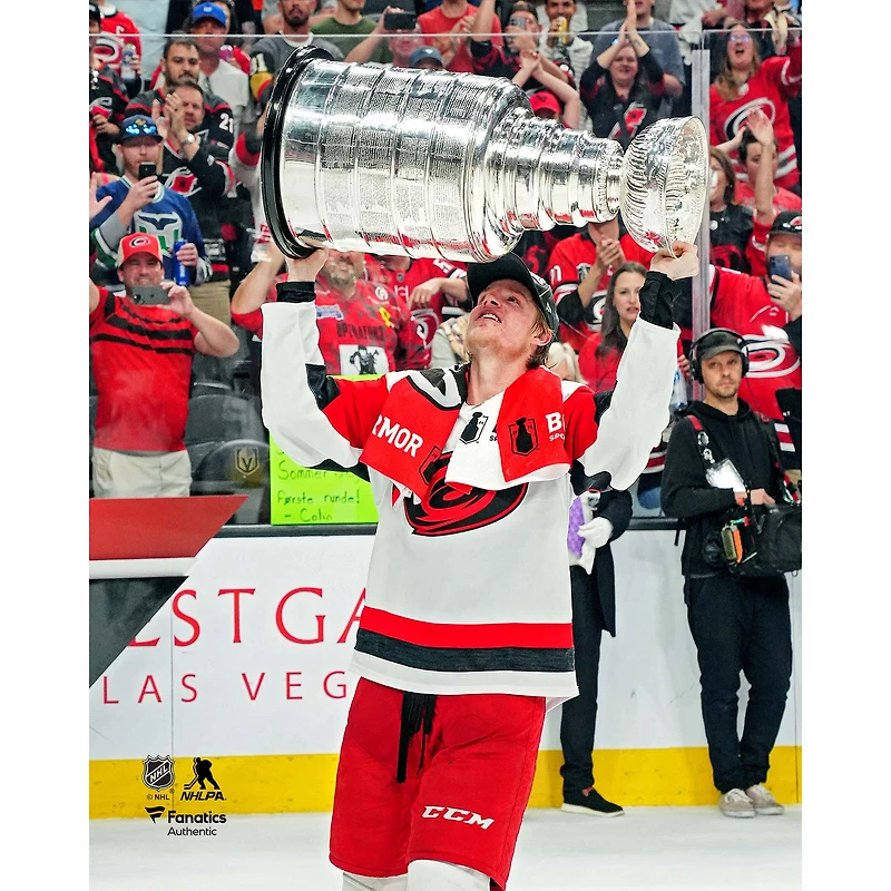Jackson Blake Carolina Hurricanes Unsigned 2026 Stanley Cup Champions Raising Photograph