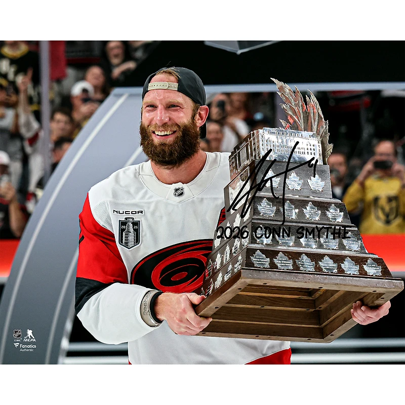 Jordan Staal Carolina Hurricanes Autographed 2026 Stanley Cup Champions 16" x 20" Raising Conn Smythe Photograph with "2026 Conn Smythe" Inscription