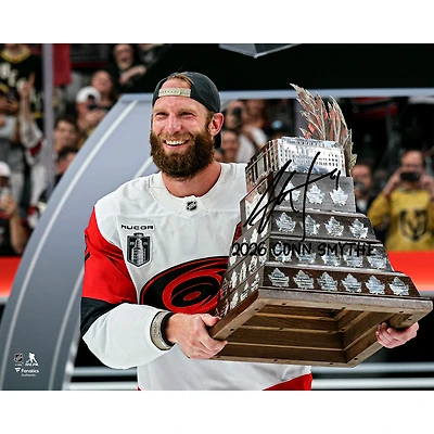 Jordan Staal Carolina Hurricanes Autographed 2026 Stanley Cup Champions 16" x 20" Raising Conn Smythe Photograph with "2026 Conn Smythe" Inscription