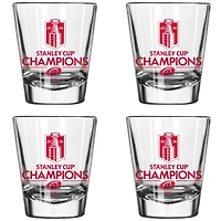 Logo Brands Carolina Hurricanes 2026 Stanley Cup Champions Four-Piece Shot Glass Set